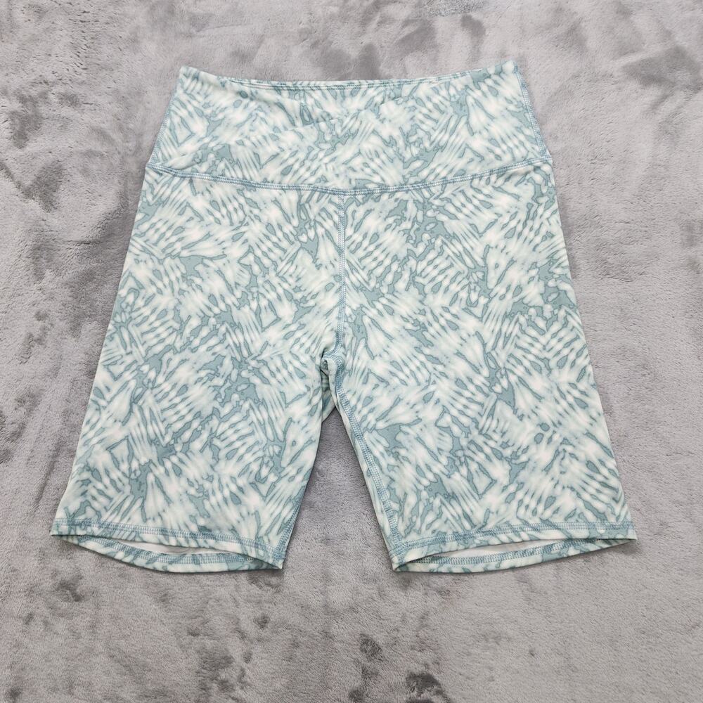 Maurices Bike Shorts Womens M Green Tie Dye Super High Rise Crossover Waist
